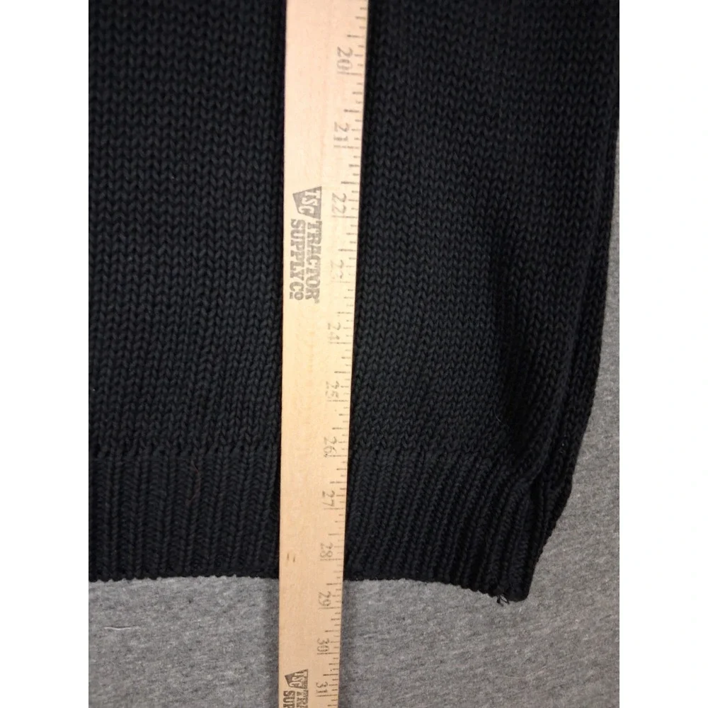 Cambridge Womens Sweater Large Black Grape Vine Embroidered Turtleneck VTG‎